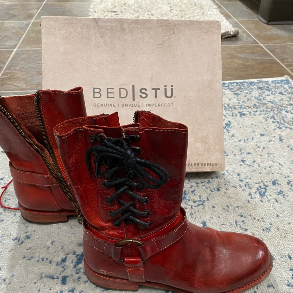 BedStu - Ellsworth 8.5 - Red Dip Dye - 40 - Leather - Unique